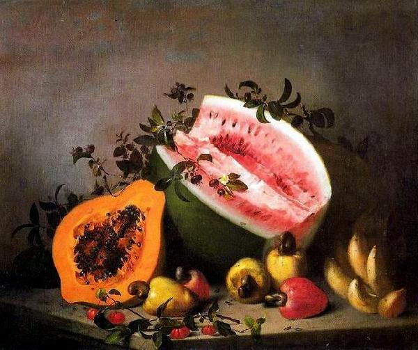 unknow artist Papaya and watermelon oil painting picture